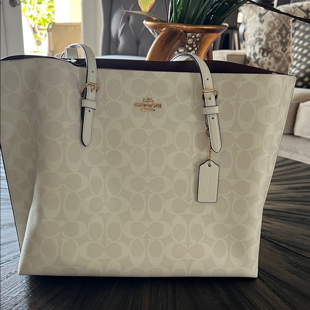 Coach Cream Signature Tote